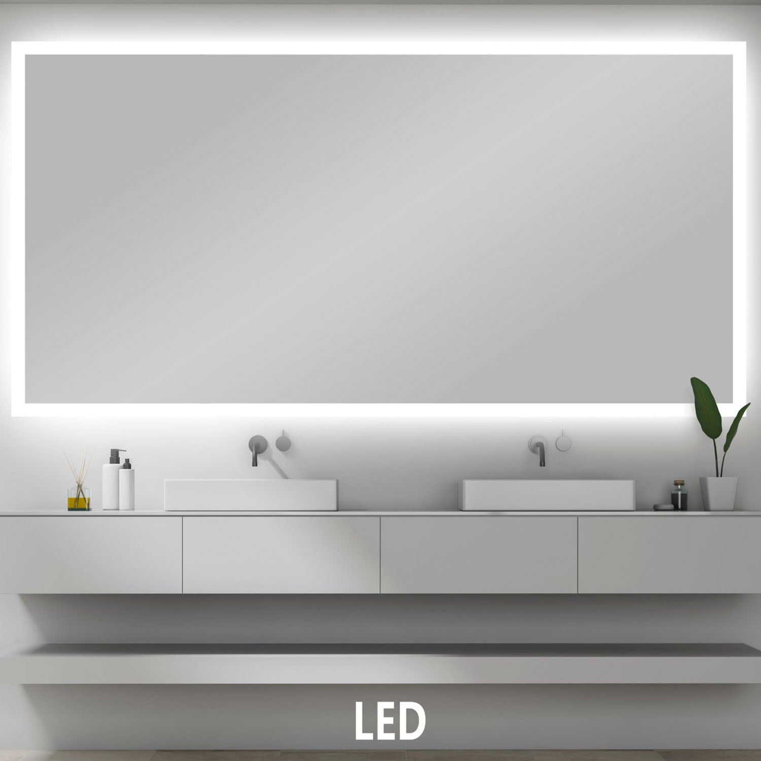 Mie - Firkantet LED spejl