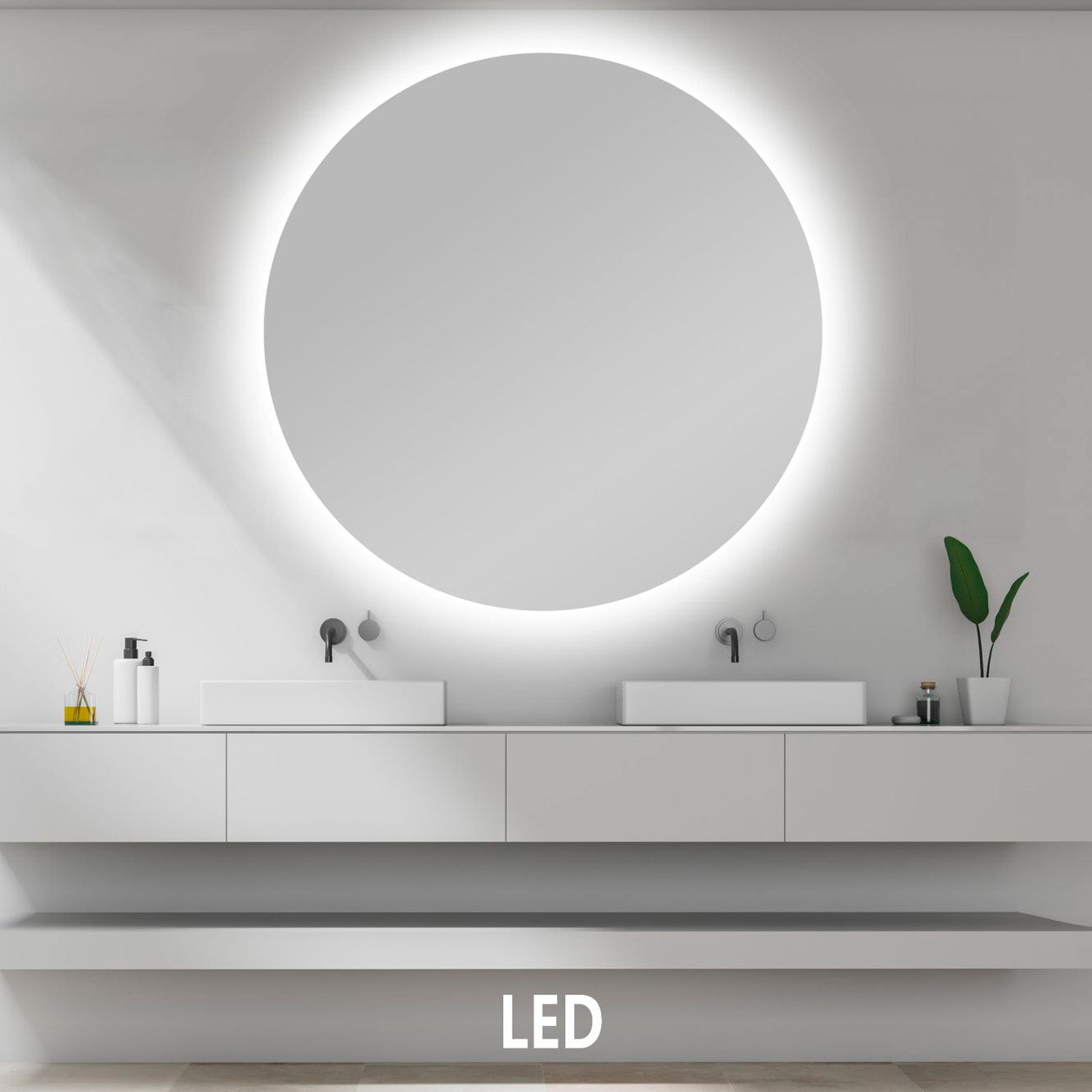 Puk - Rundt LED spejl