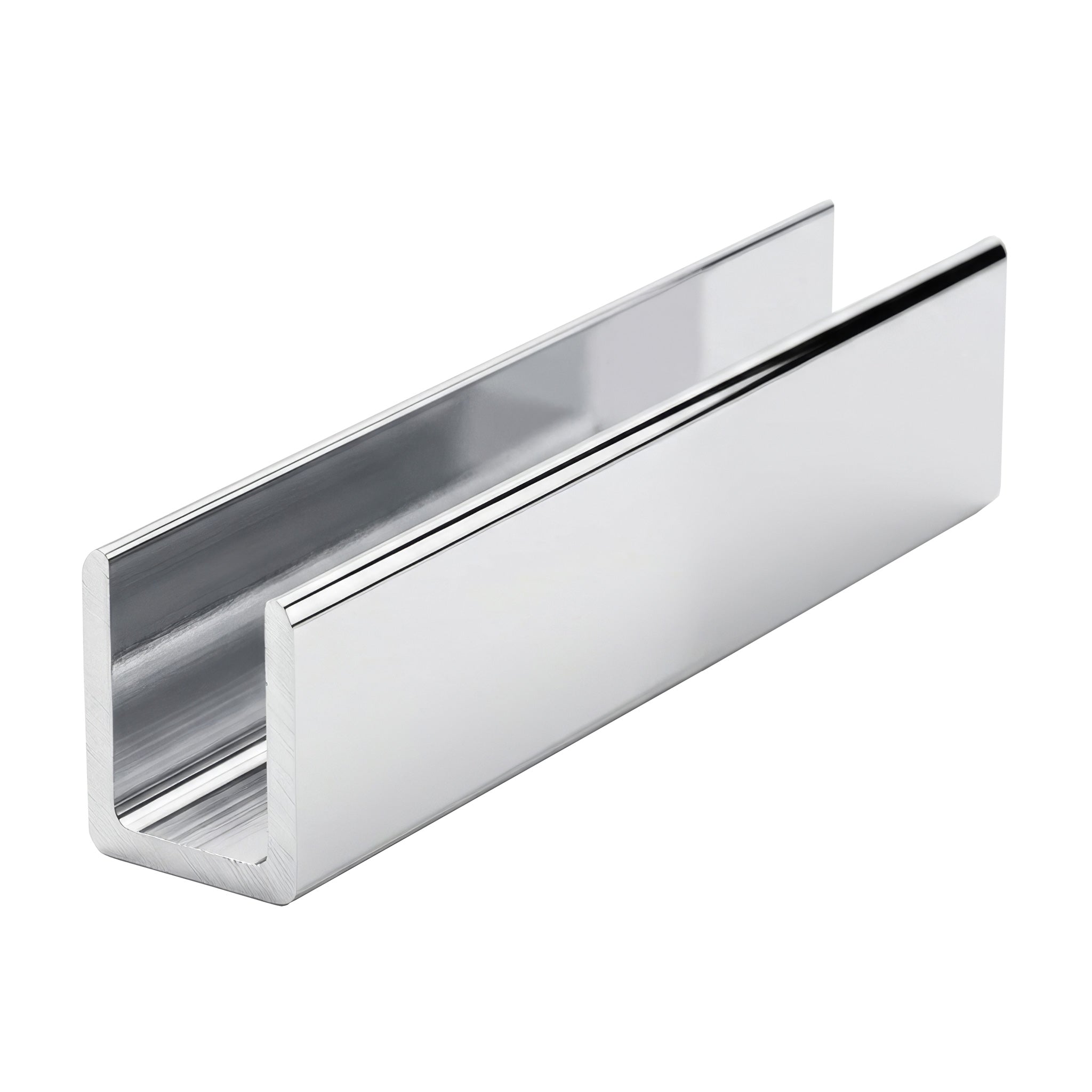 U-profil til brusevæg – Blank Krom