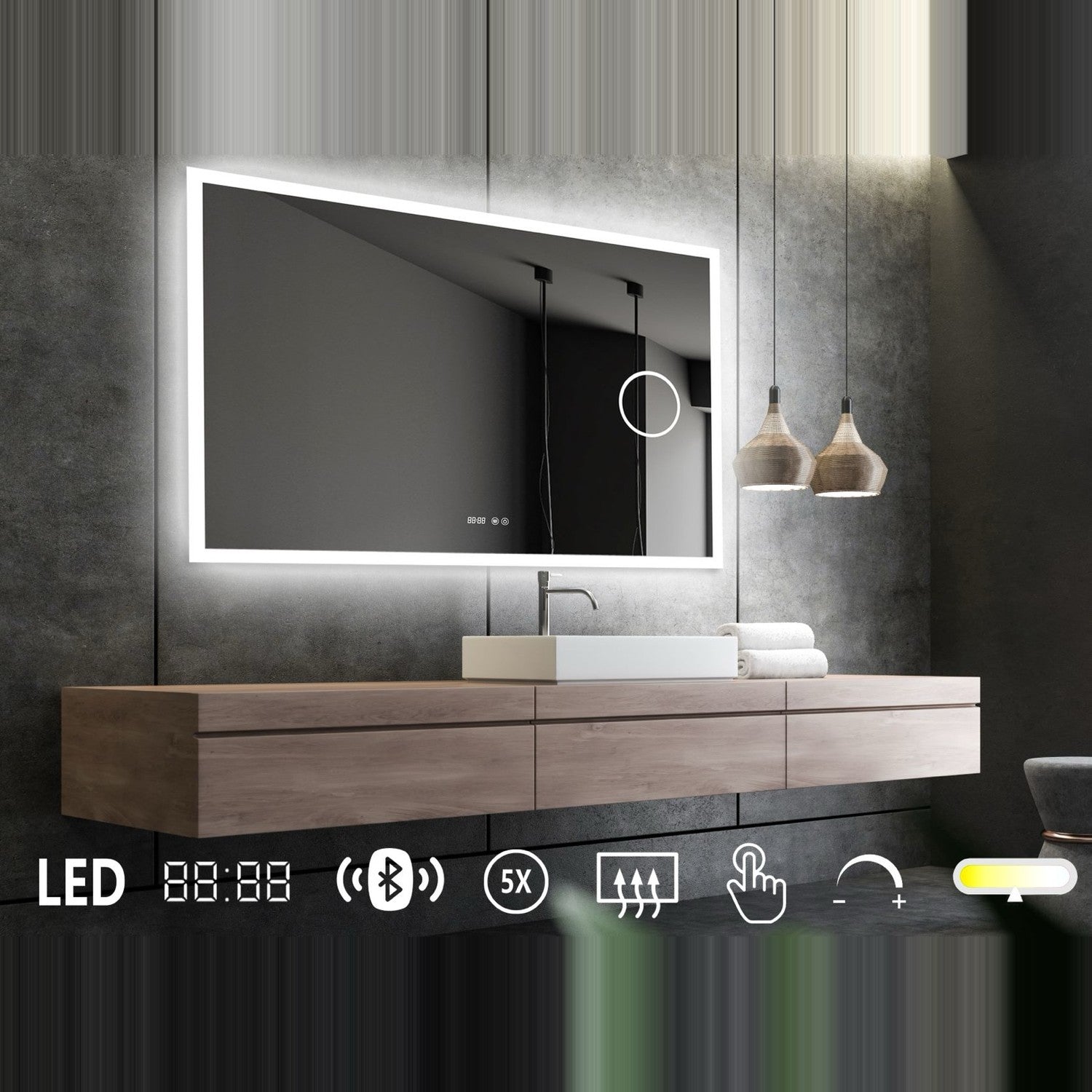 Mie m. Anti-damp, bluetooth og makeup-spejl
