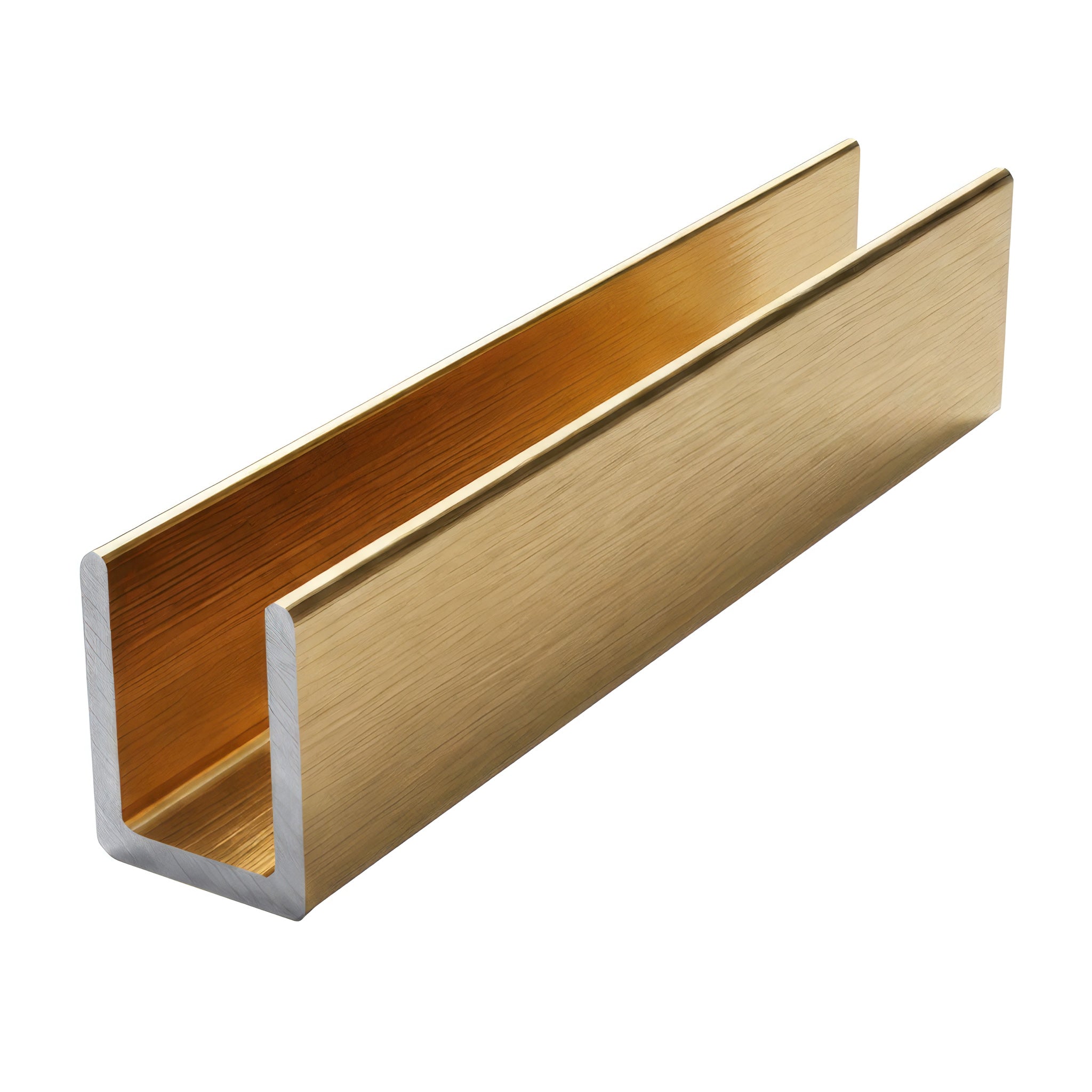 U-profil til brusevæg – Børstet Messing